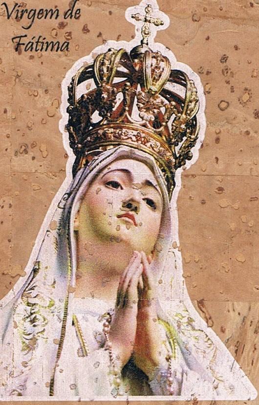 Our Lady of Fátima Crowned Statue Cork Fridge Magnet