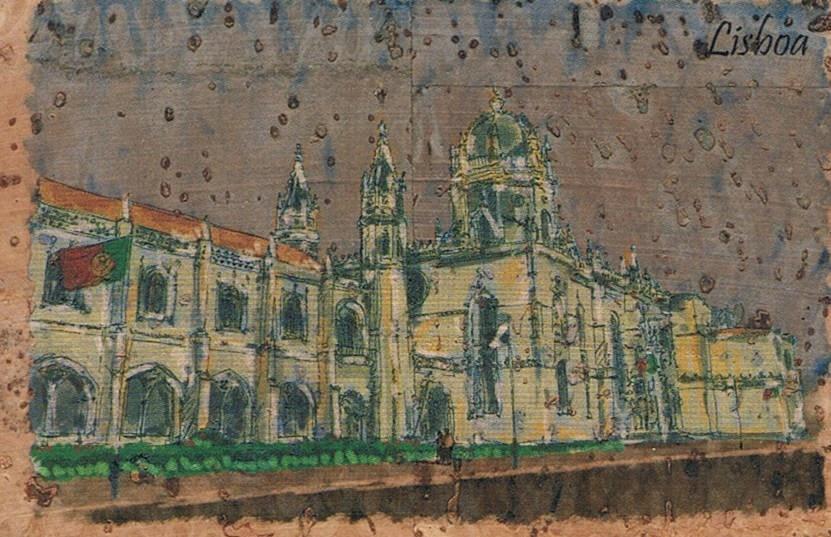 Jerónimos Monastery Lisbon Cork Fridge Magnet