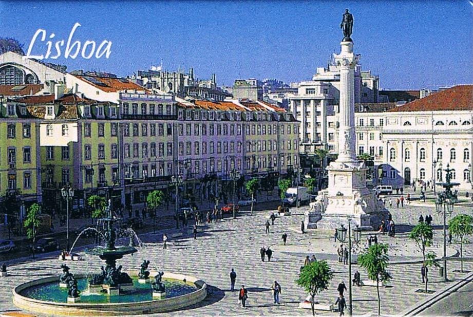 Rossio Square Lisbon Panorama Premium Fridge Magnet