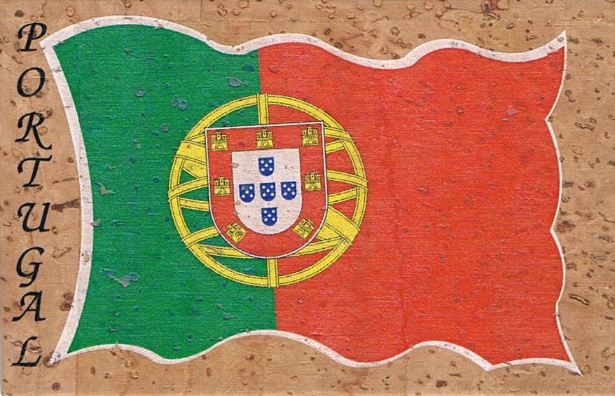 Portuguese Flag on Cork Fridge Magnet