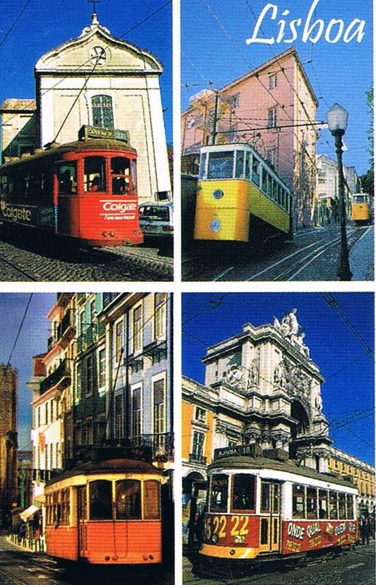 Four Lisbon Tram Scenes Premium Fridge Magnet