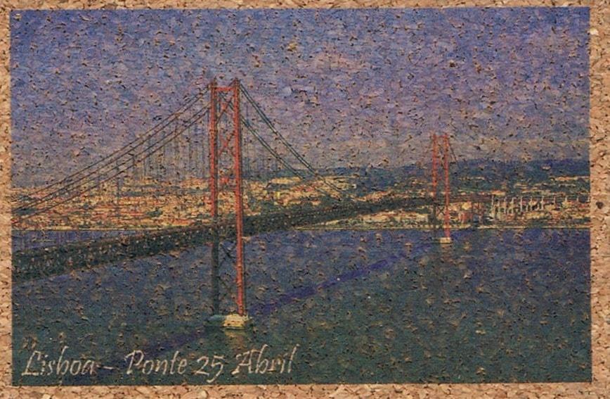 25 de Abril Bridge Lisbon Cork Fridge Magnet