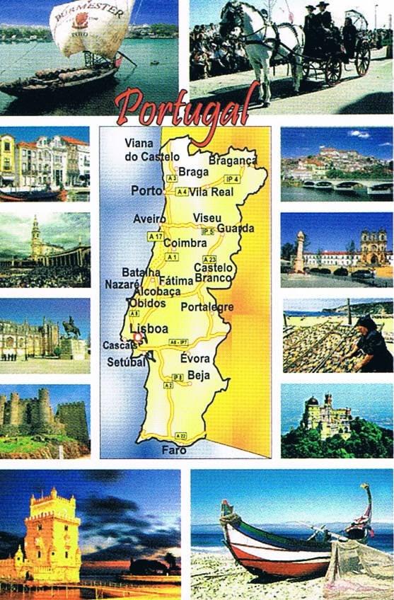 Portugal Map & Scenic Highlights Premium Fridge Magnet