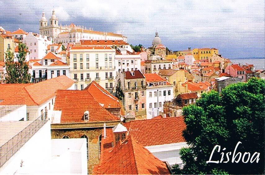 Lisbon Rooftops Panorama Premium Fridge Magnet