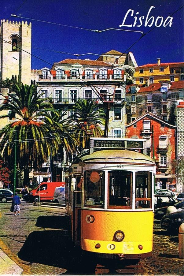Lisbon Yellow Tram in Historic Square Premium Fridge Magnet