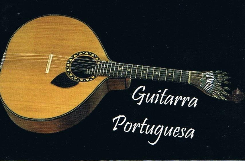 Portuguese Guitar on Black Premium Fridge Magnet
