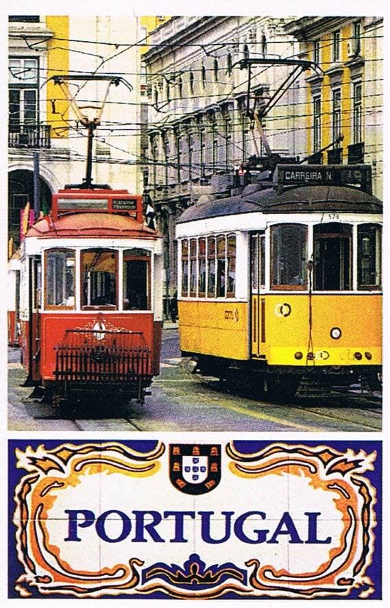 Two Lisbon Trams & Portugal Tile Premium Fridge Magnet