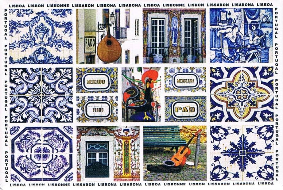 Portuguese Blue Azulejos and Fado Collage Premium Fridge Magnet