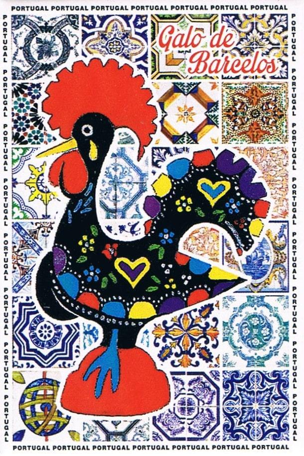 Galo de Barcelos & Portuguese Azulejos Premium Fridge Magnet