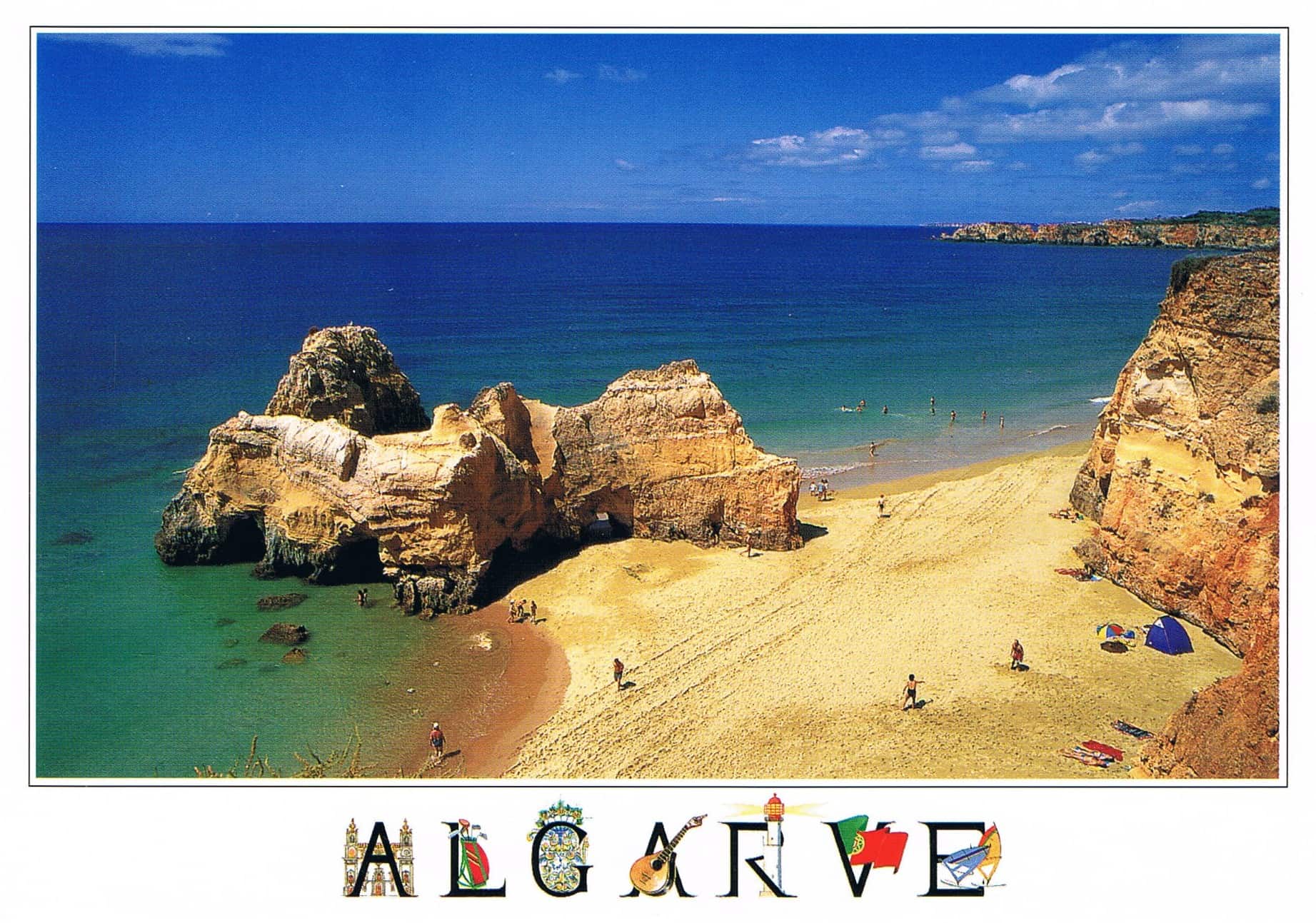 Praia do Vau Portimão Rock Formations Premium Postcard