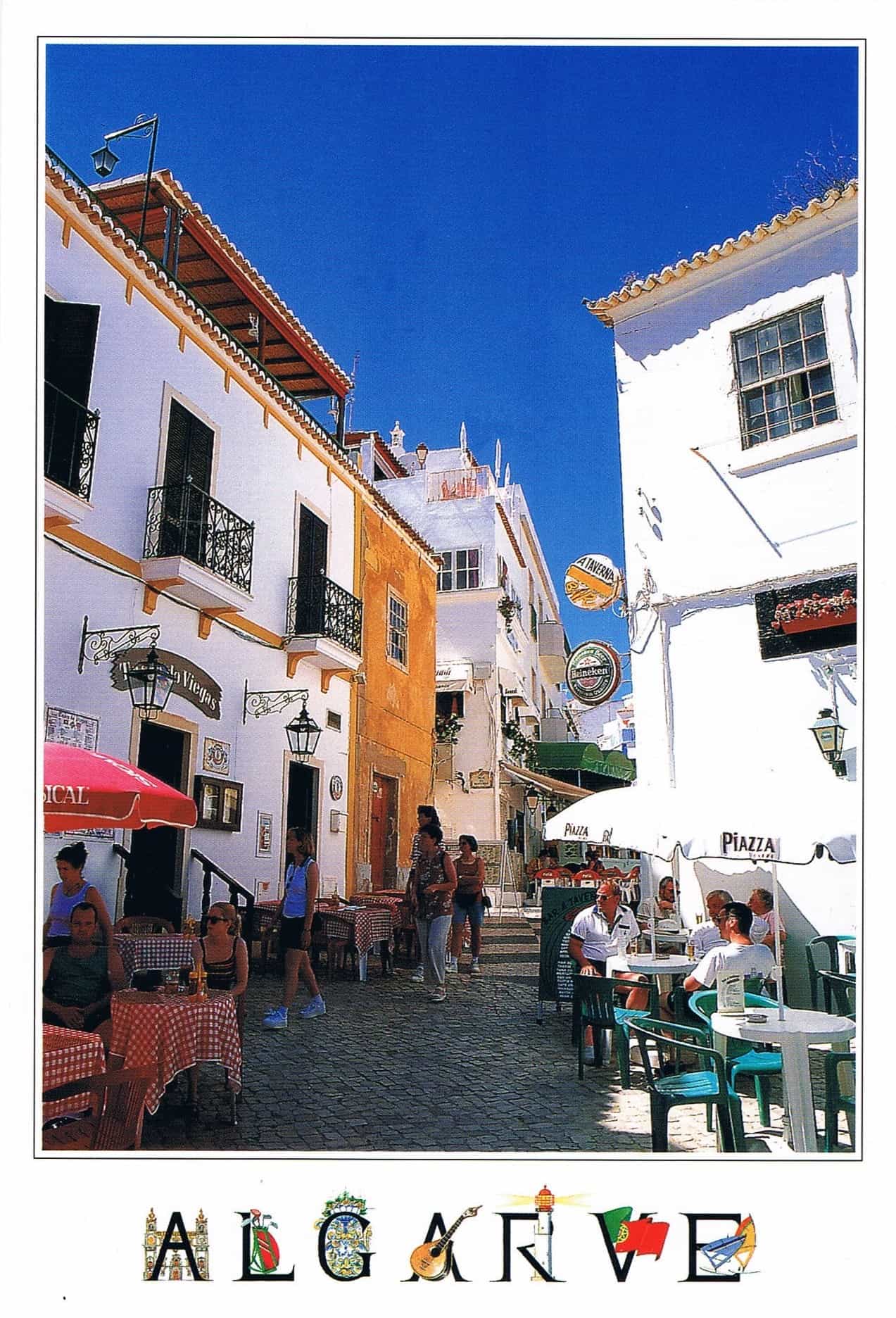 Albufeira Old Town Cafés Premium Postcard