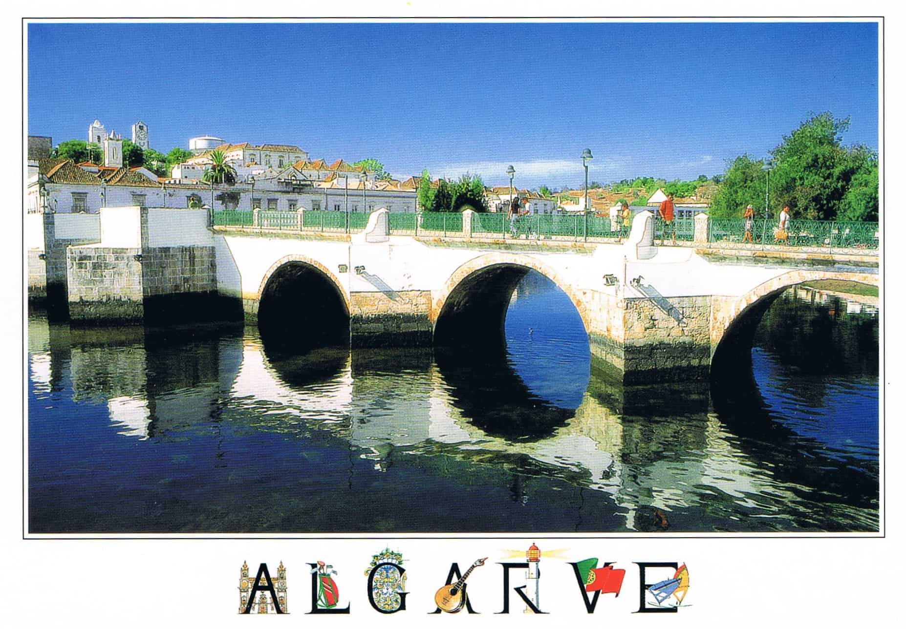 Tavira Roman Bridge Algarve Premium Postcard