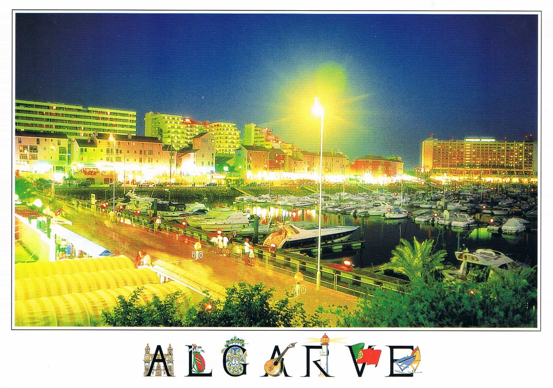 Vilamoura Marina by Night Premium Postcard