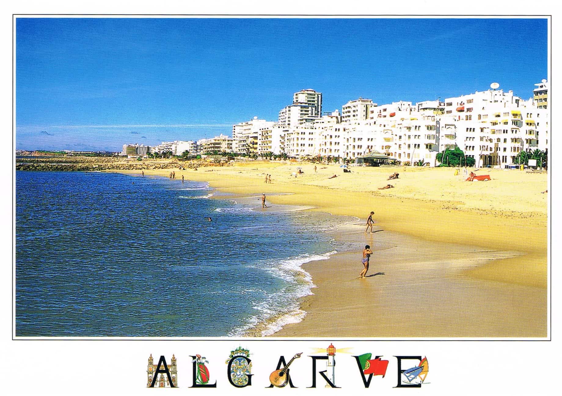 Quarteira Algarve Beach Premium Postcard