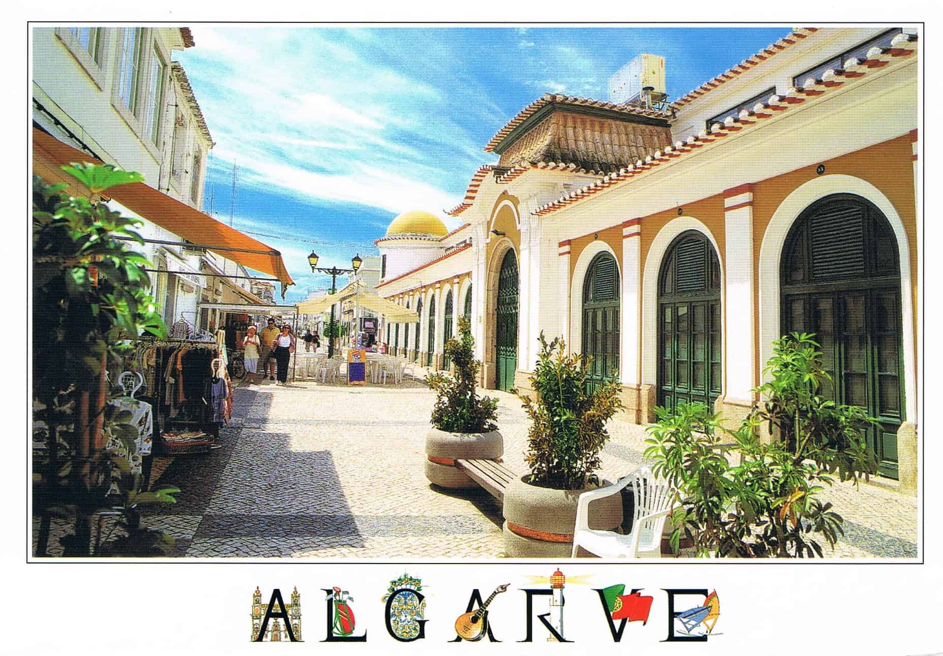 Vila Real de Santo António Market Street Premium Postcard