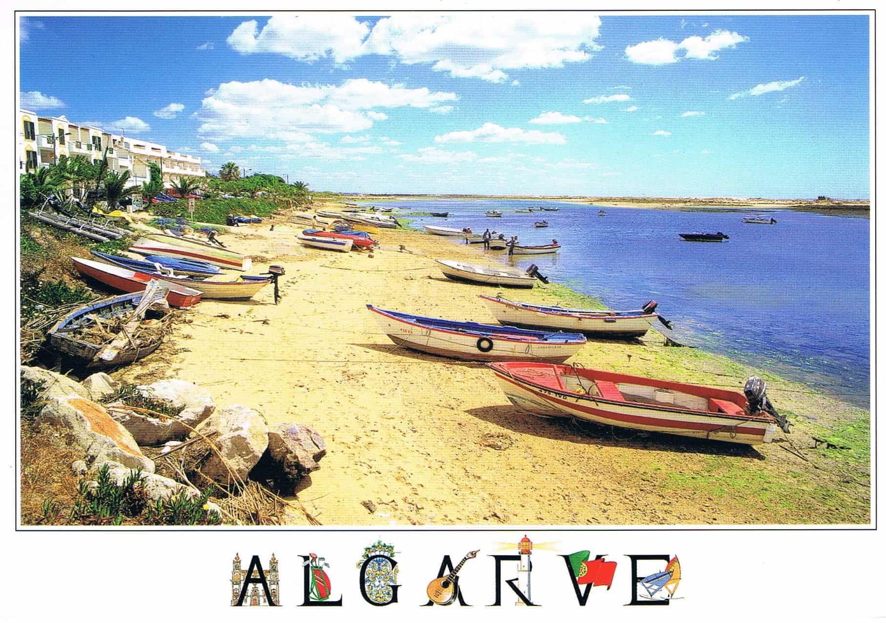 Cabanas de Tavira Fishing Boats on the Shore Premium Postcard
