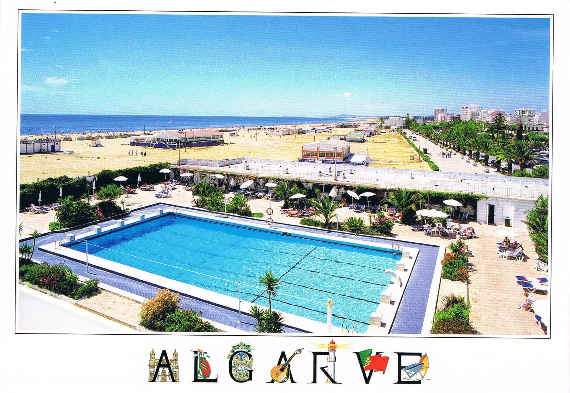 Monte Gordo Seafront Swimming Pool Premium Postcard