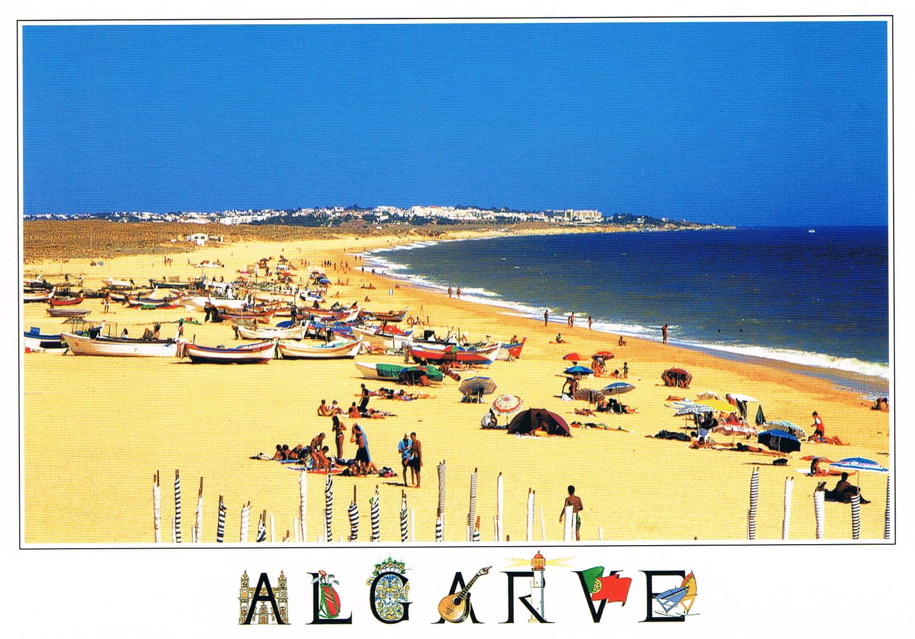 Armação de Pêra Fishing Boats on the Beach Premium Postcard