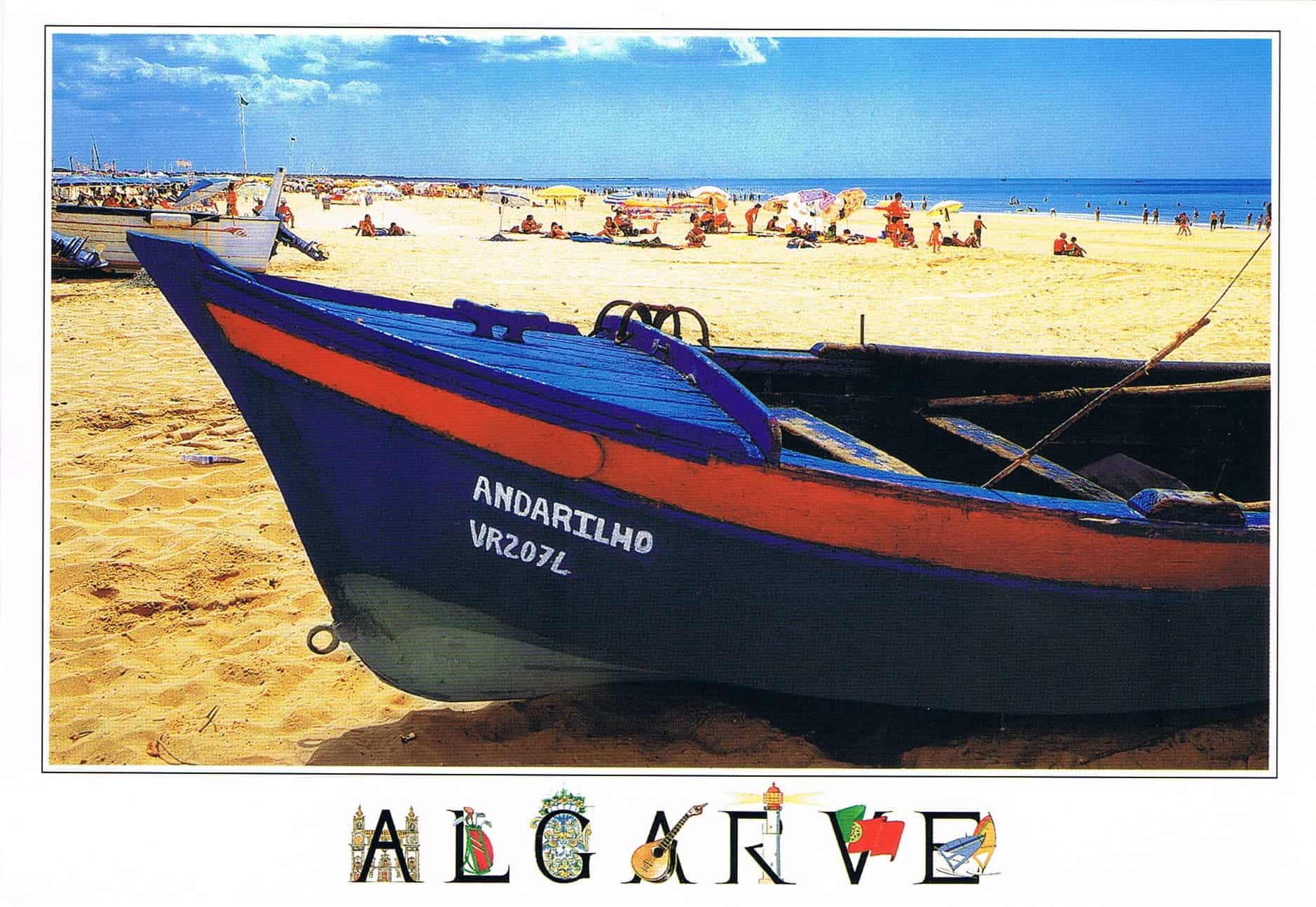 Monte Gordo Traditional Fishing Boat Premium Postcard