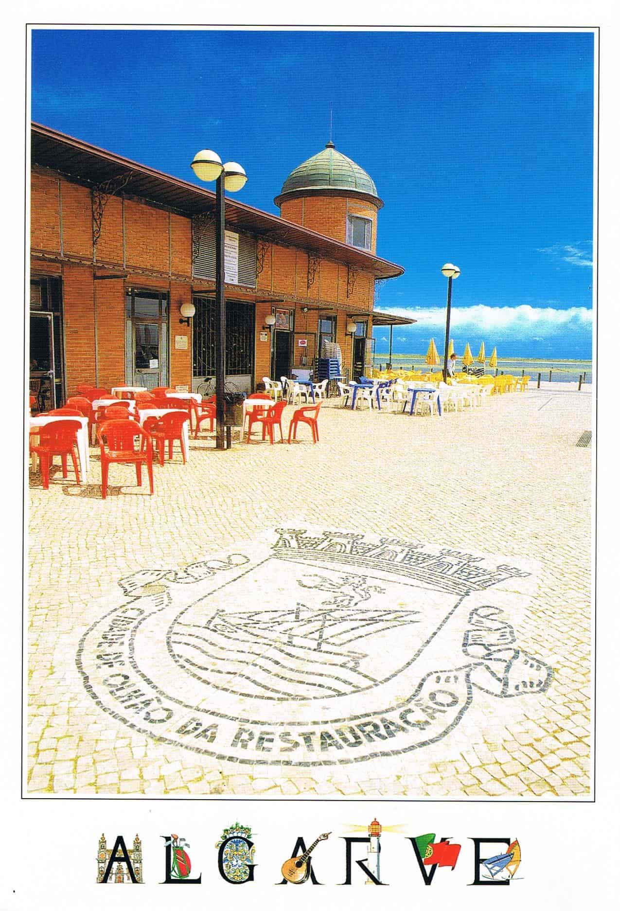 Olhão Municipal Market and Mosaic Pavement Premium Postcard
