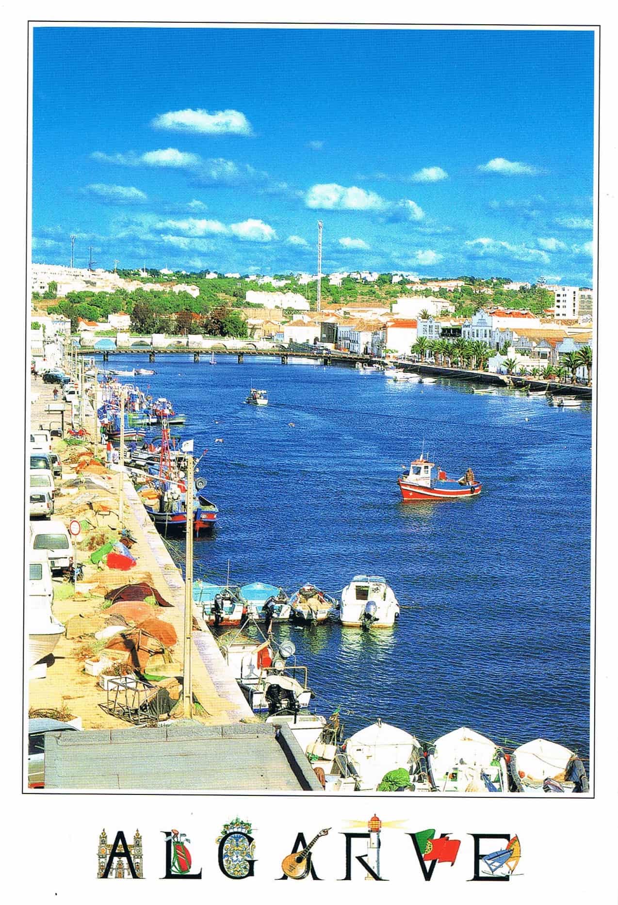Tavira River and Fishing Boats Premium Postcard