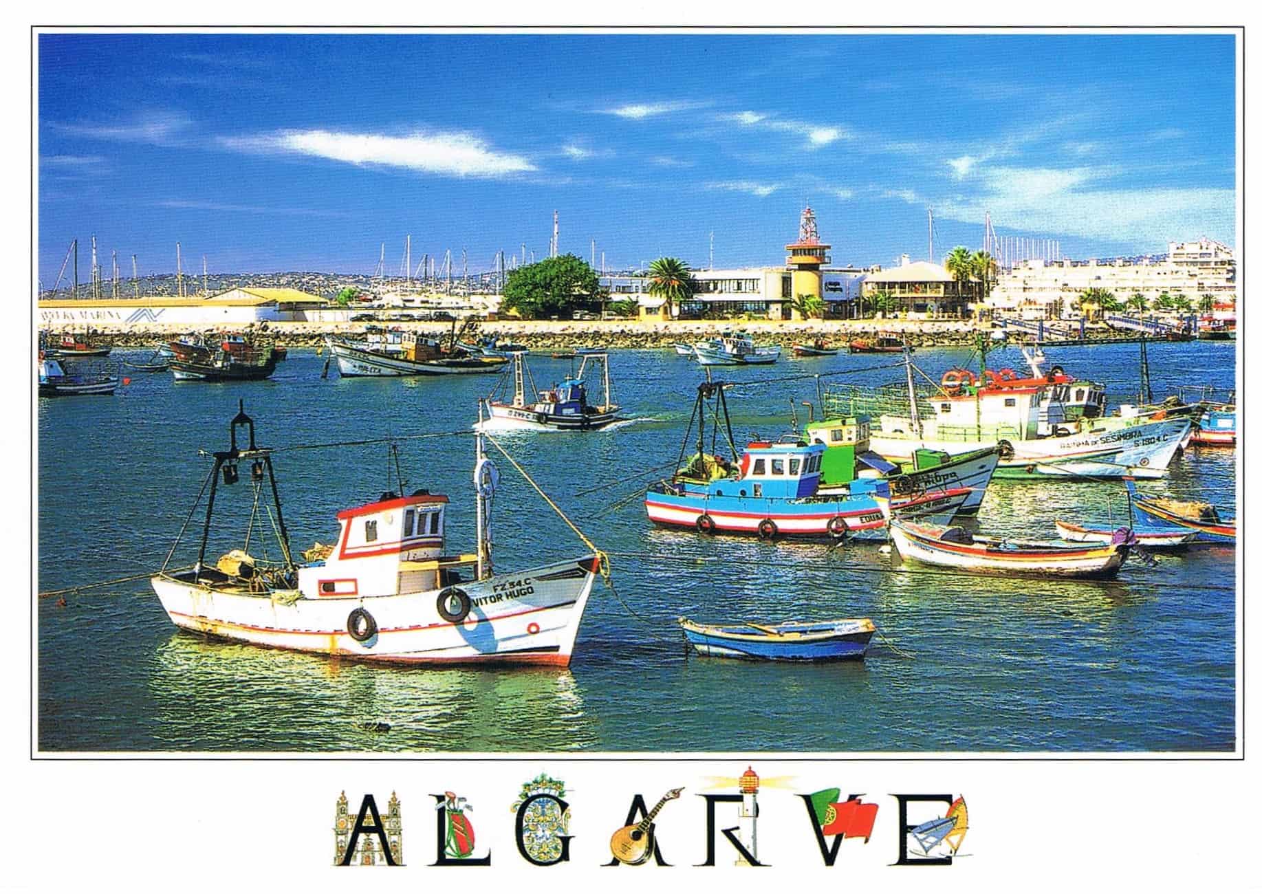 Lagos Fishing Boats and Marina Premium Postcard