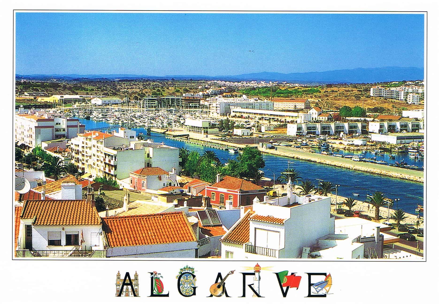 Lagos Marina and Old Town Panorama Premium Postcard