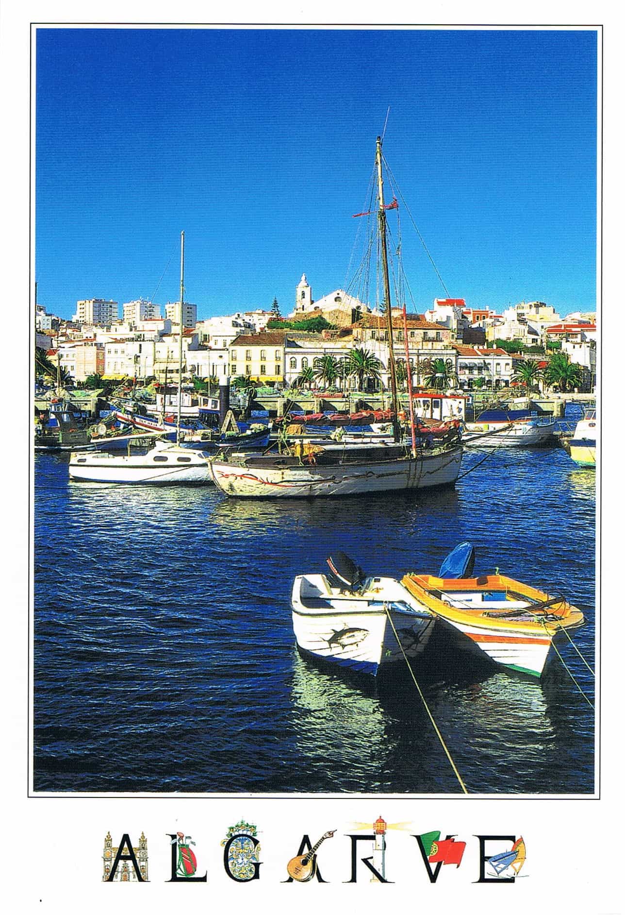 Lagos Harbour Sailboats Premium Postcard