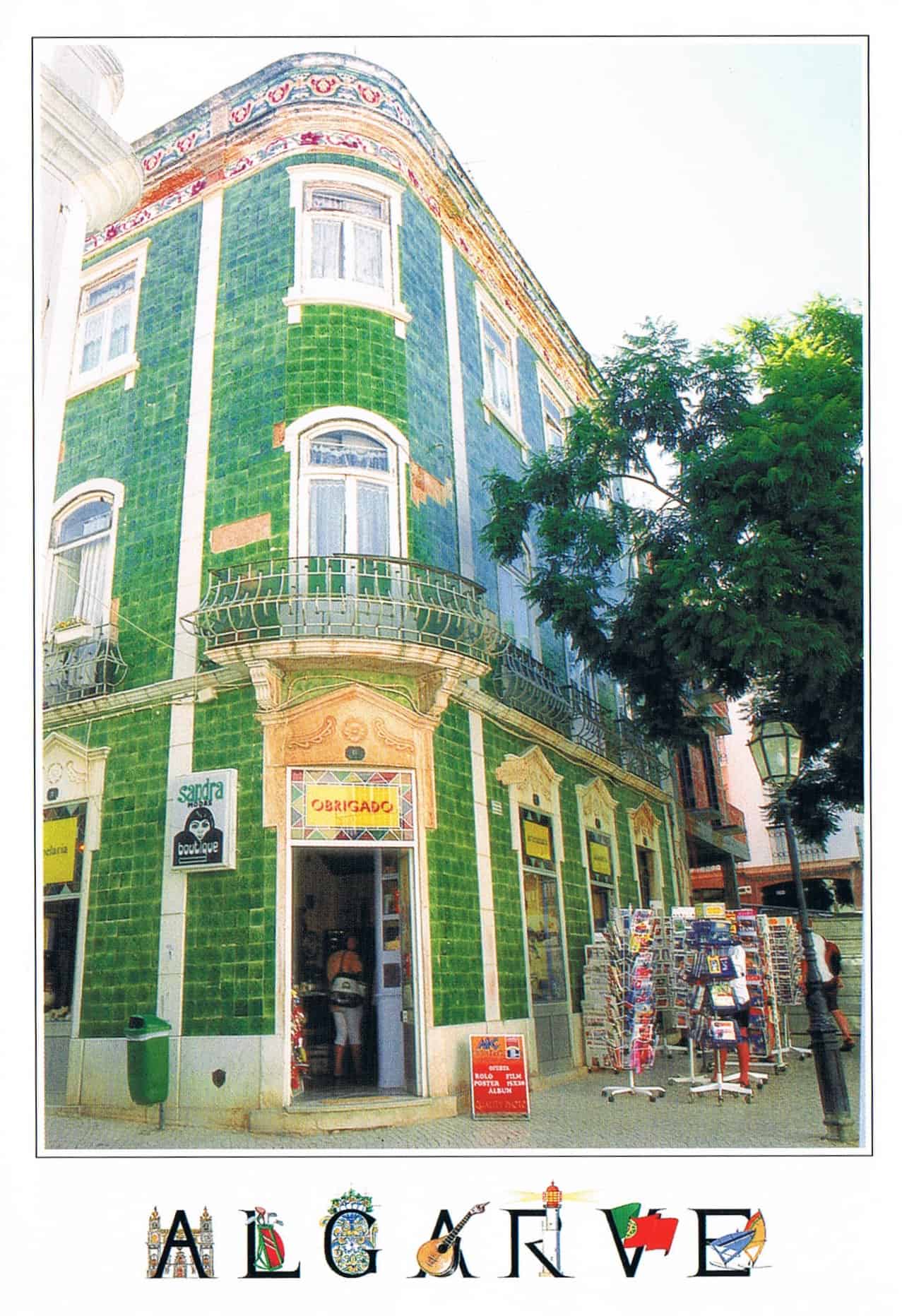 Lagos Green-Tiled Historic Corner Building Premium Postcard