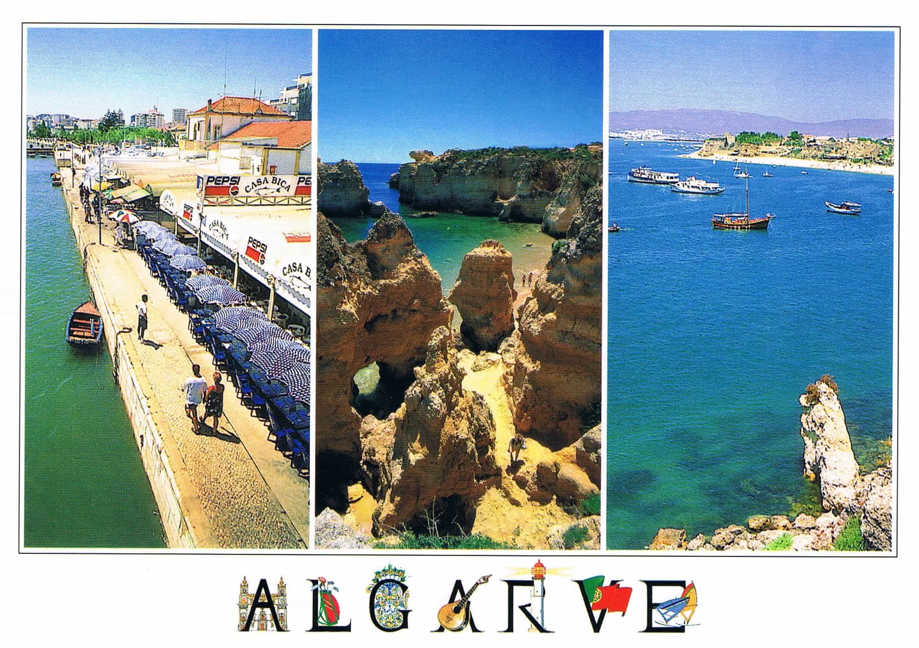 Praia da Rocha Coastal Views Triptych Premium Postcard