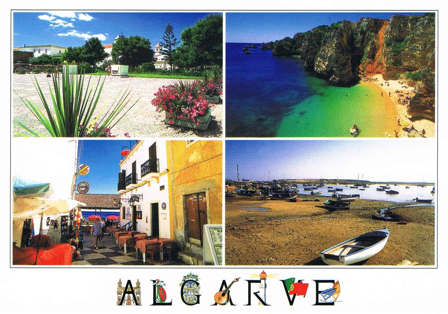 Algarve Four-Scene Beaches and Villages Premium Postcard