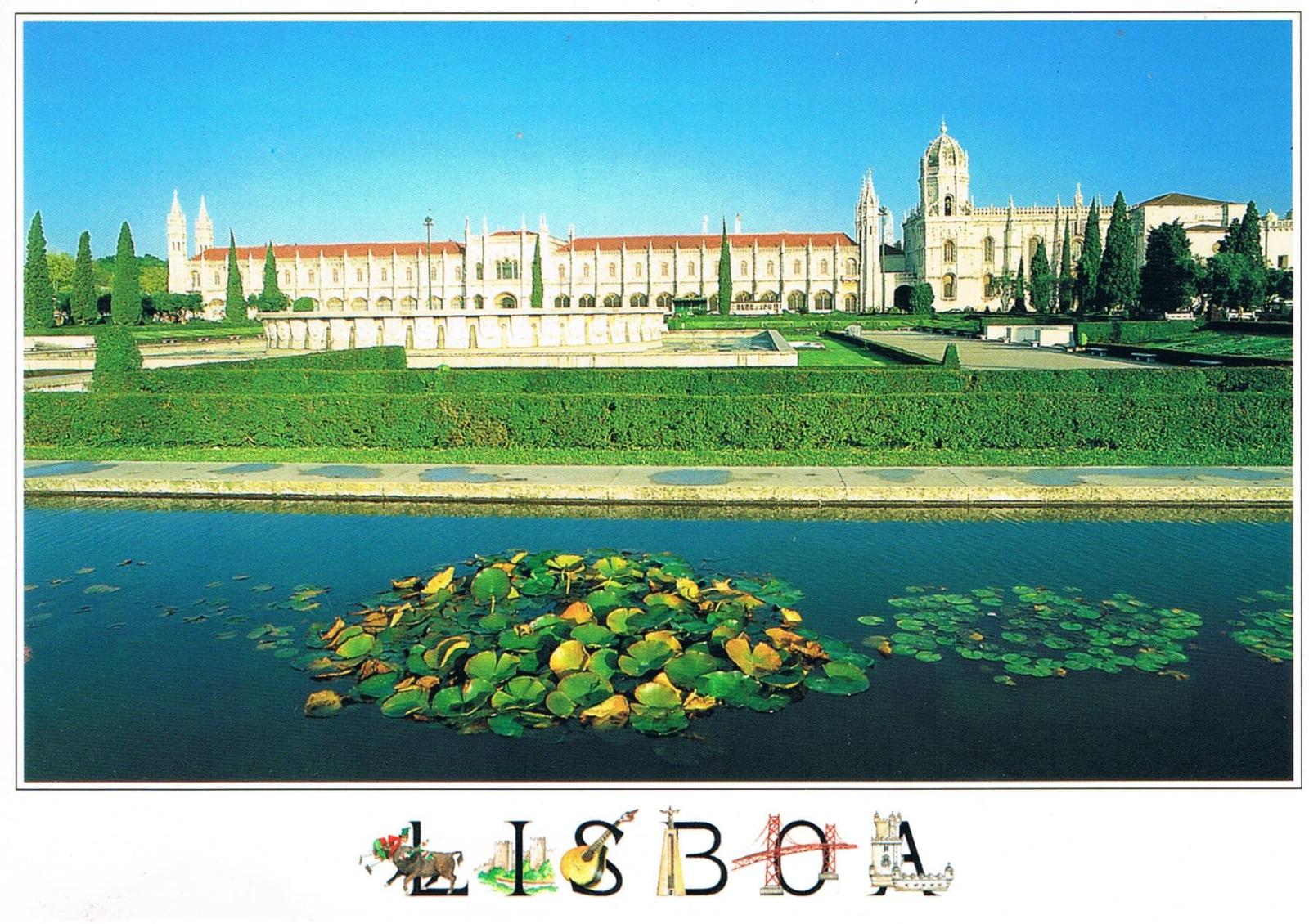 Jerónimos Monastery Belém Gardens and Fountain Premium Postcard