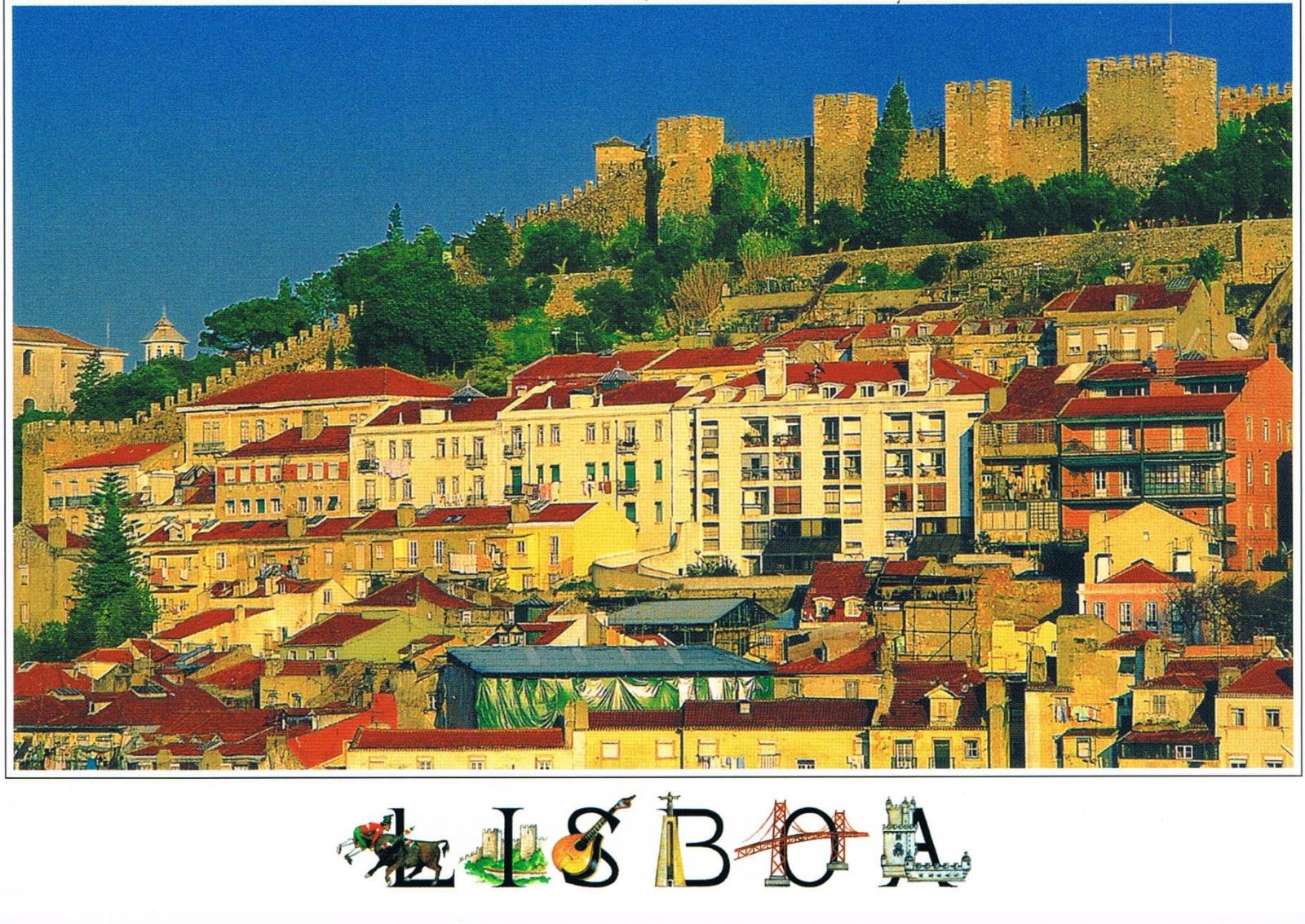 São Jorge Castle Above Lisbon Rooftops Premium Postcard