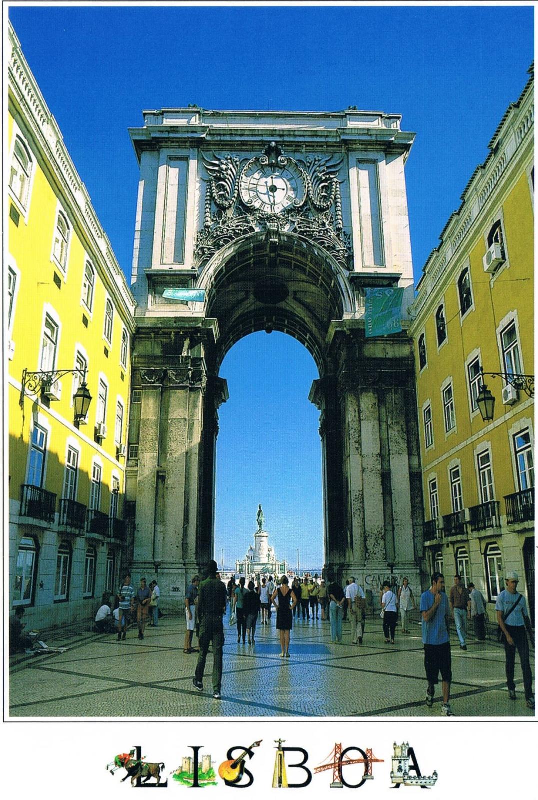Rua Augusta Triumphal Arch Commerce Square Lisbon Premium Postcard