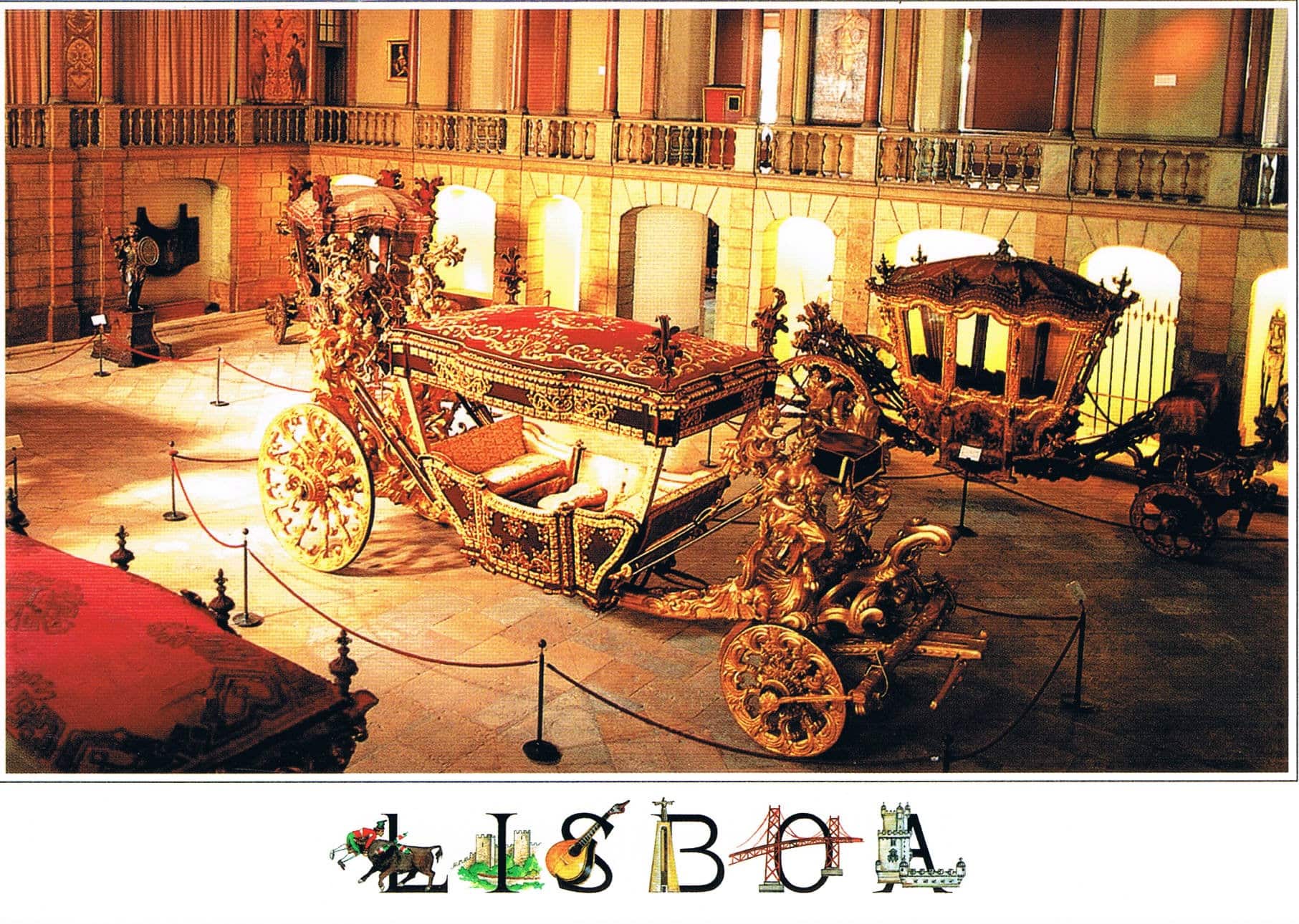 National Coach Museum Lisbon Royal Carriages Premium Postcard