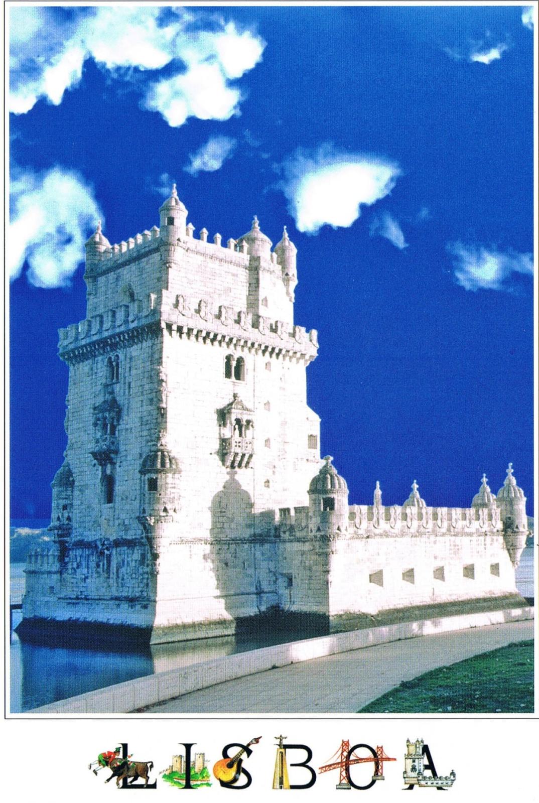 Belém Tower Lisbon Blue Sky Premium Postcard