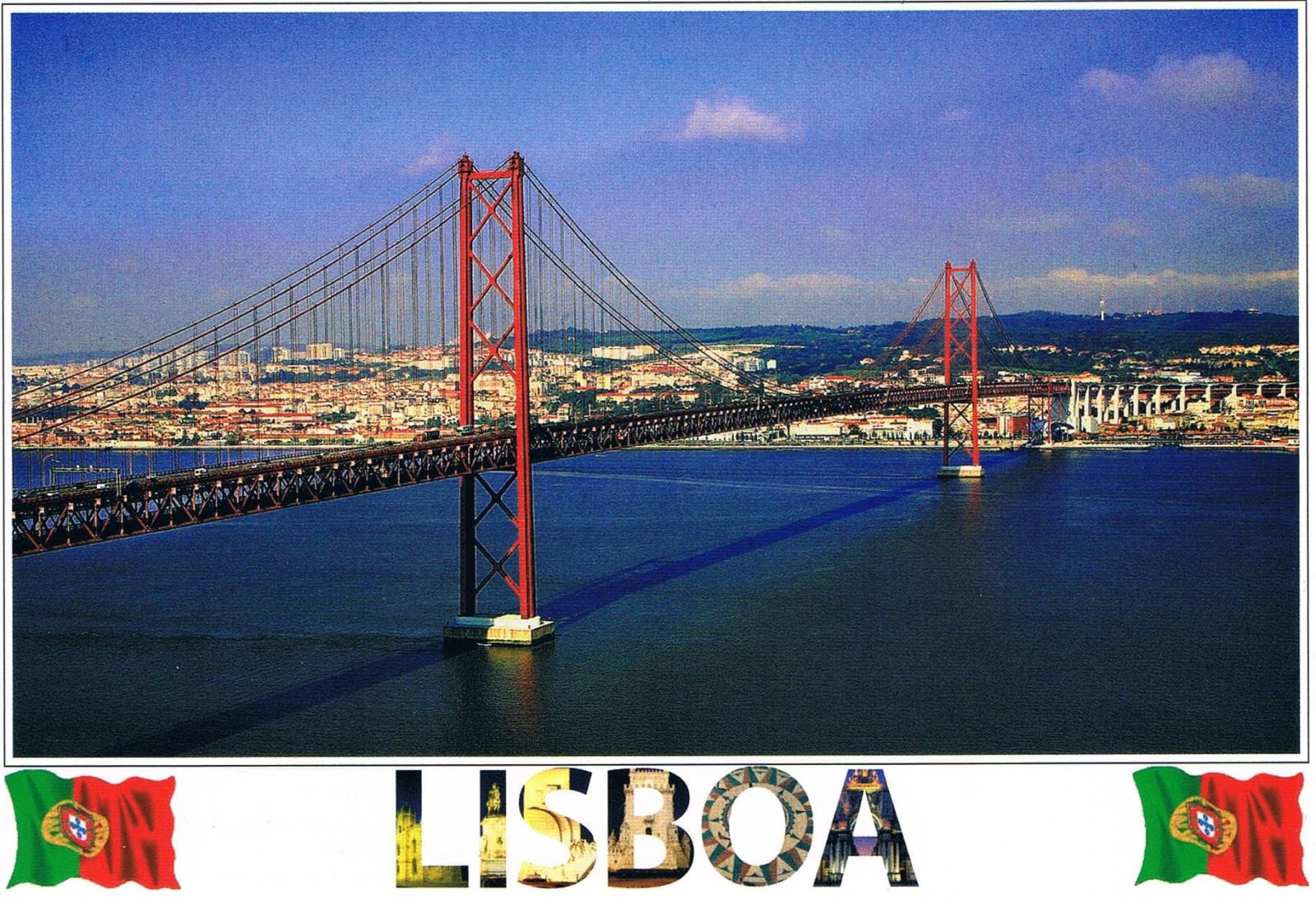 25 de Abril Bridge Lisbon Over the Tagus Premium Postcard