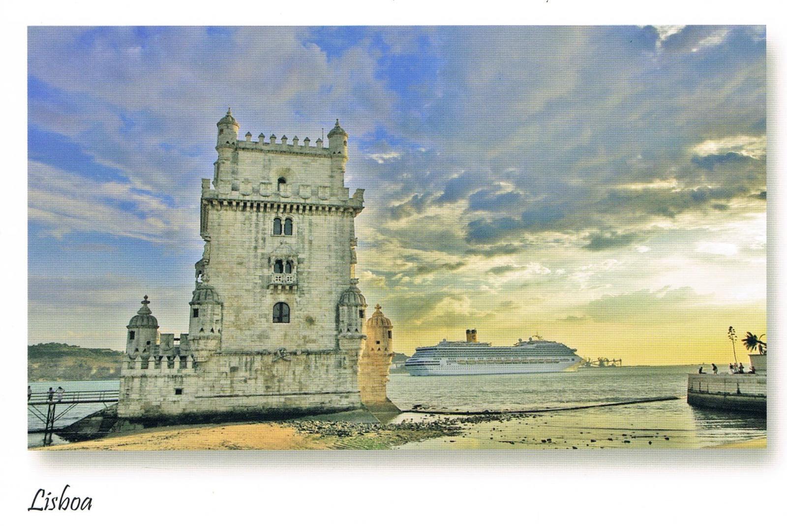 Belém Tower Lisbon at Sunset Premium Postcard