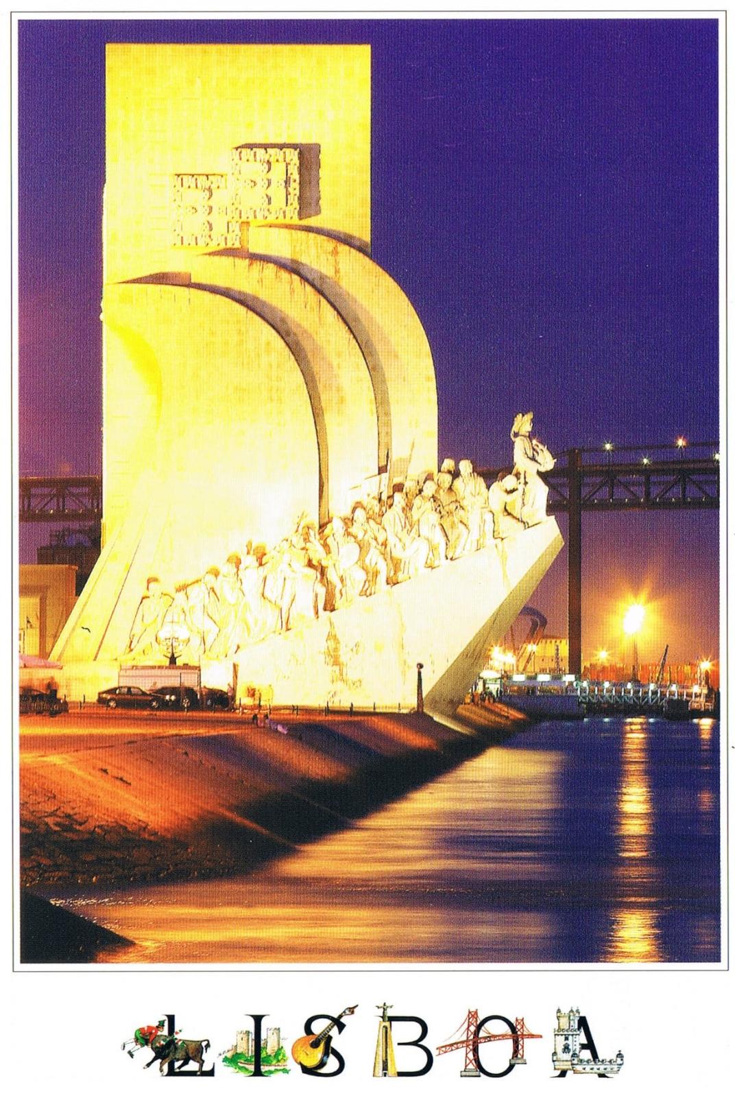 Monument to the Discoveries Belém at Night Premium Postcard