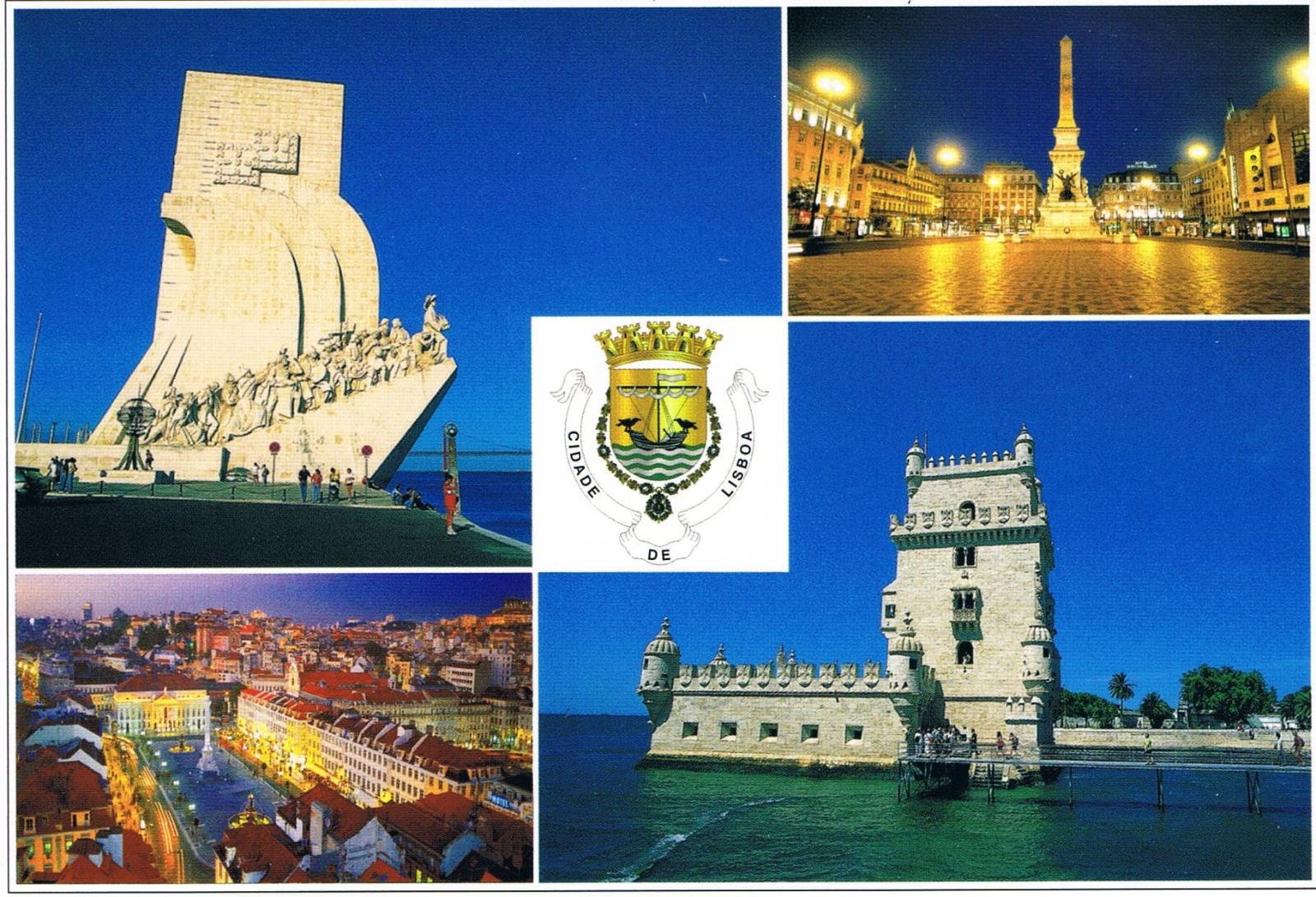 Lisbon Discoveries Monument, Belém Tower and Night Views Premium Postcard