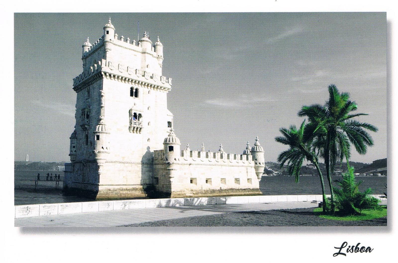 Belém Tower Lisbon with Palm Tree Premium Postcard