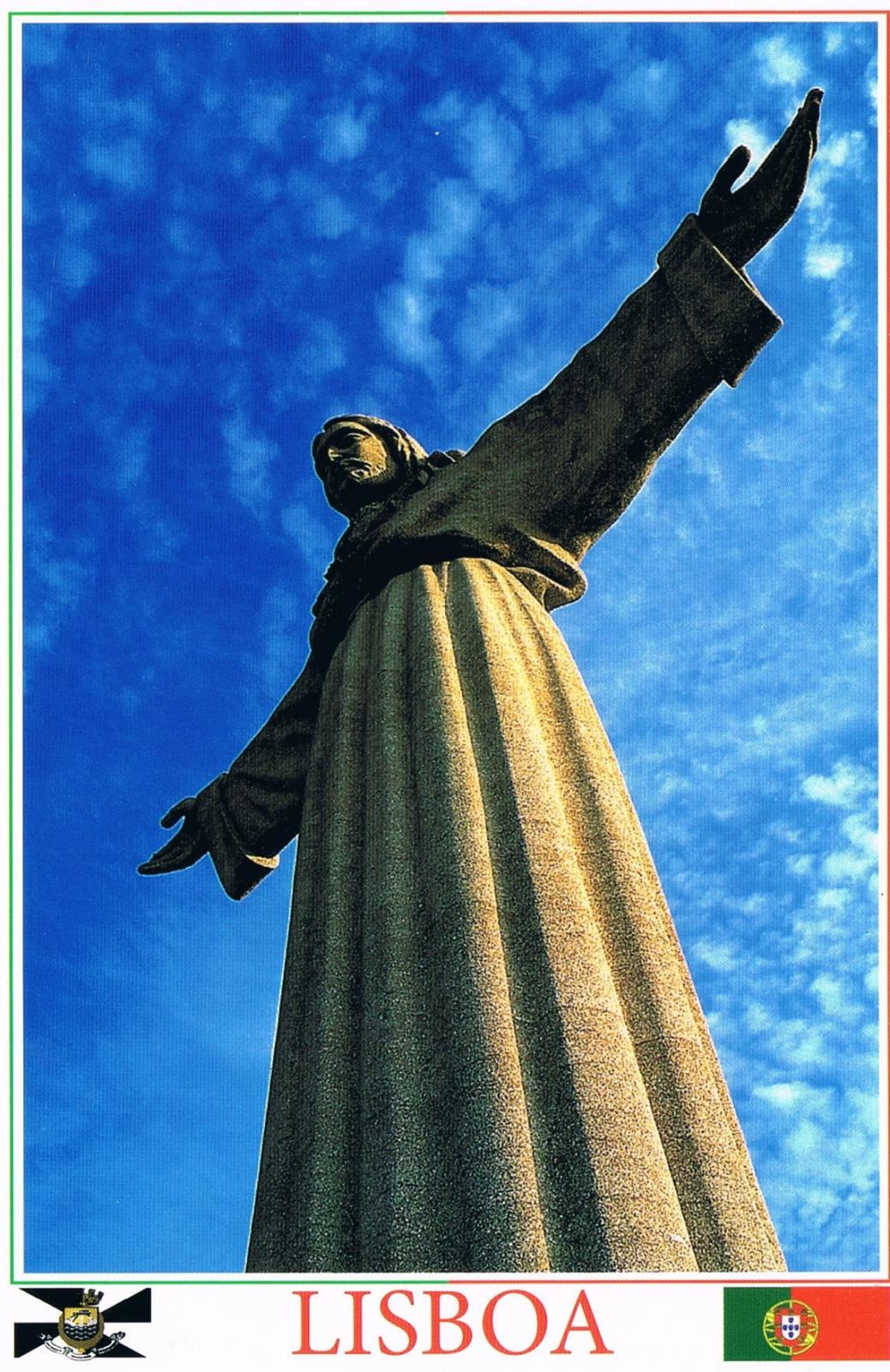 Cristo Rei Statue Almada Low-Angle Premium Postcard