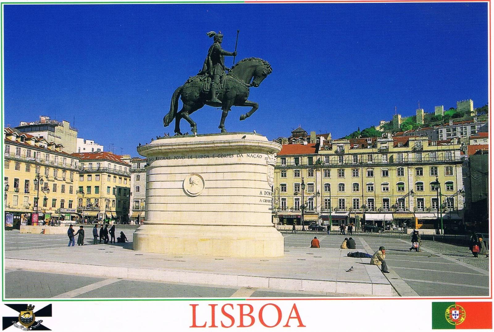 Praça da Figueira King João I Statue Lisbon Premium Postcard