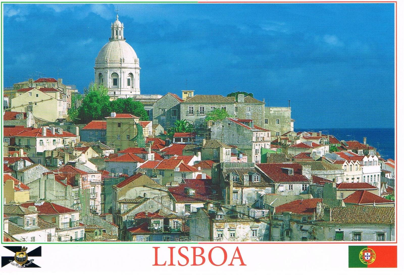 Alfama Rooftops and National Pantheon Lisbon Premium Postcard