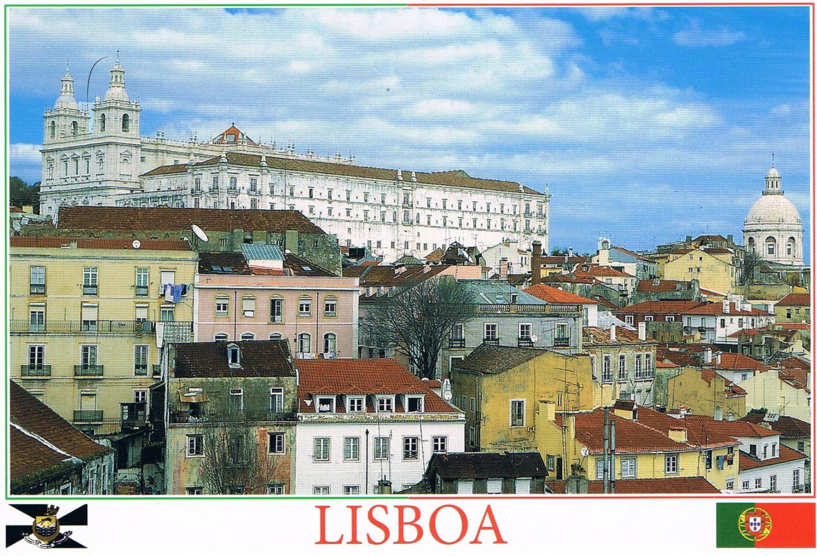 Lisbon National Pantheon and Alfama Rooftops Premium Postcard