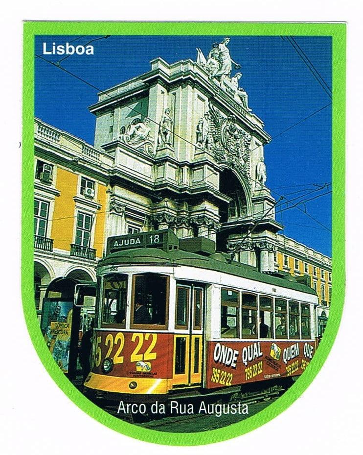 Rua Augusta Arch and Historic Lisbon Tram Sticker