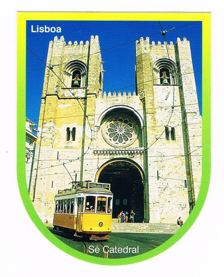 Lisbon Cathedral and Yellow Tram Photo Sticker