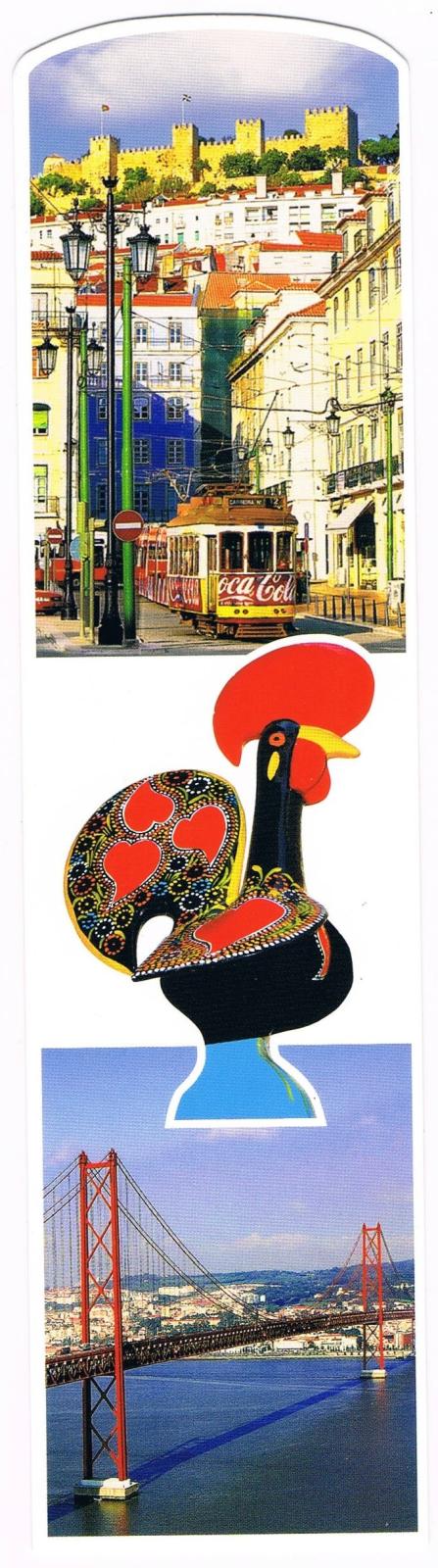 Lisbon Tram, Barcelos Rooster and 25 de Abril Bridge Premium Paper Bookmark