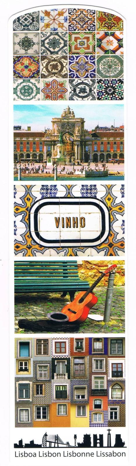 Lisbon Azulejos, Rua Augusta and Portuguese Guitar Premium Paper Bookmark