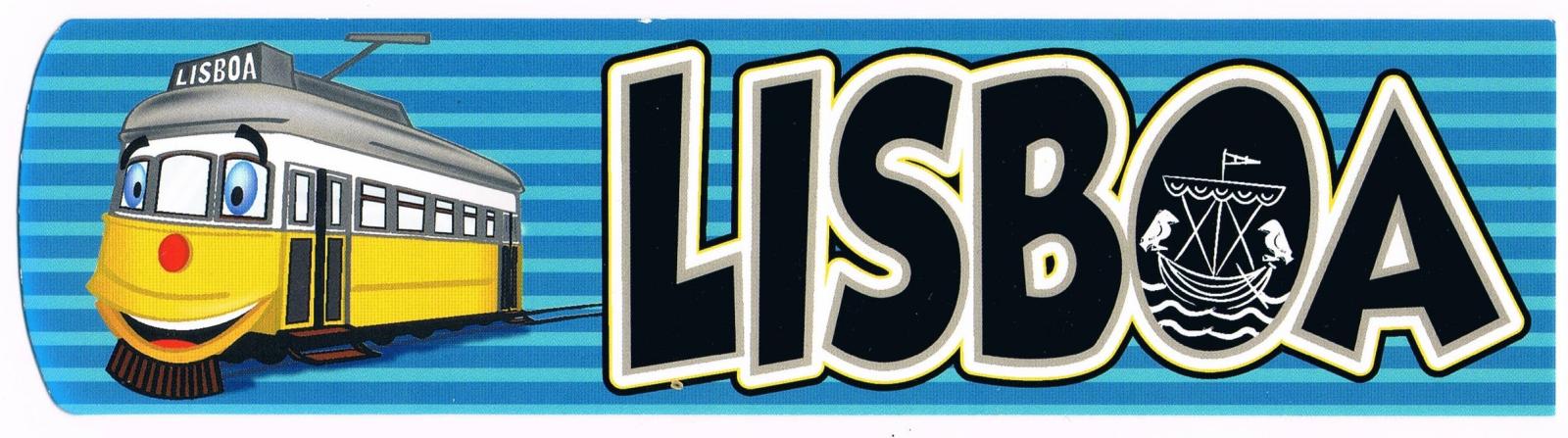 Smiling Lisbon Tram and Lisboa Lettering Premium Paper Bookmark